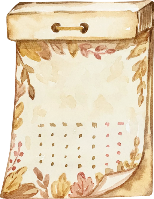 Watercolor illustration of autumn calendar